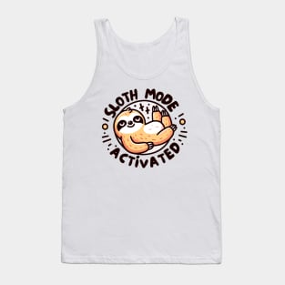 Whimsical 'Sloth Mode Activated' design Tank Top